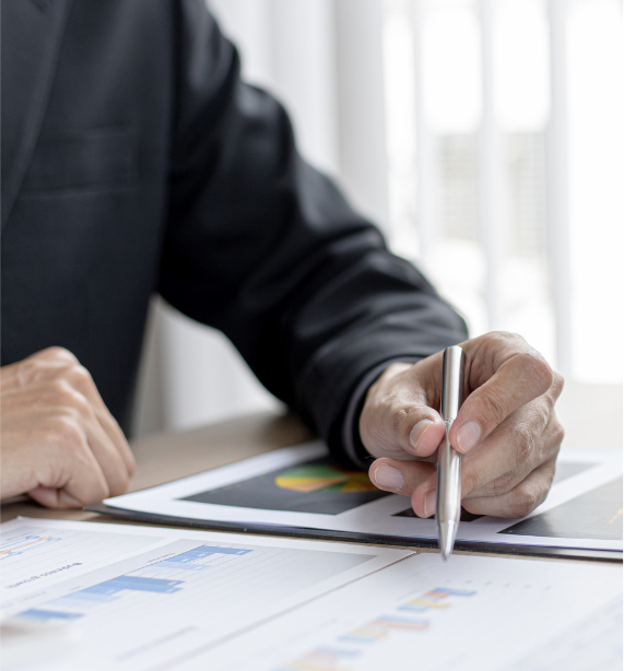 Reviewing financial documents
